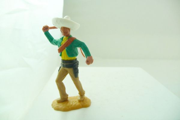 Timpo Toys Mexikaner stehend mit Peitsche, grün/gelb