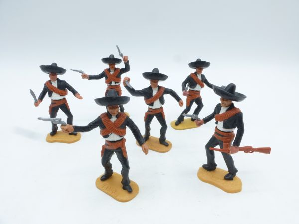 Timpo Toys Beautiful set of Mexicans on foot (6 figures), black/white