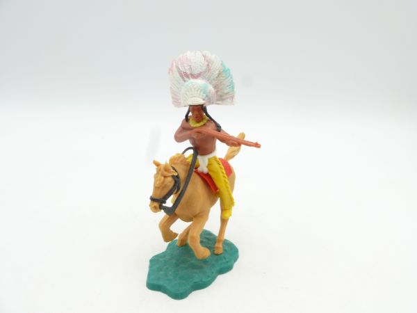 Timpo Toys Chief riding, shooting rifle - great colour