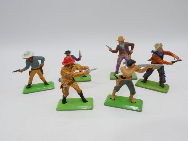 Britains Deetail Set of Cowboys on foot (6 figures), incl. rare Cowboys