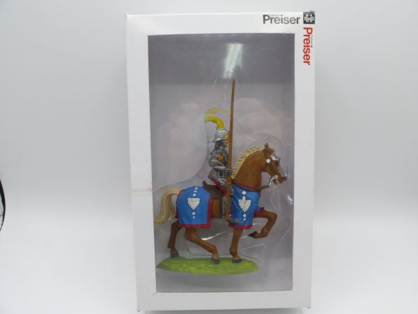 Preiser 7 cm Ritter zu Pferd, Lanze hoch, Nr. 8965 - ladenneu