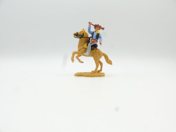 Timpo Toys Cowboy 2nd version riding with pistols + rifle - great lower part