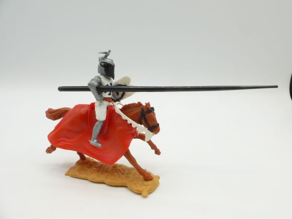 Timpo Toys Tournament knight riding white/black with black lance
