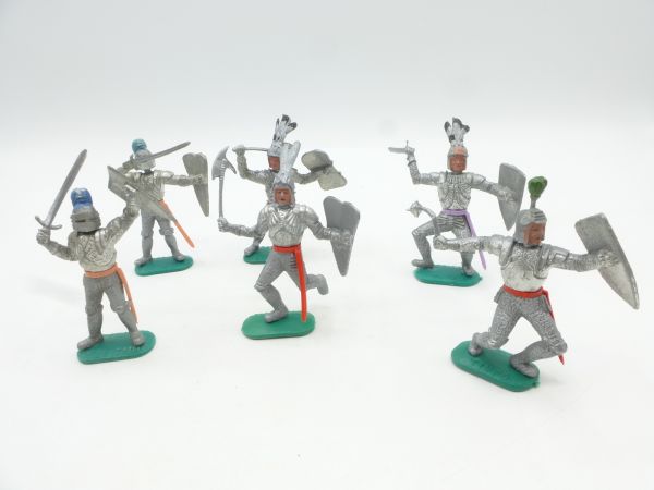 Timpo Toys Tolles Set Silberritter 1. Version zu Fuß (6 Figuren)