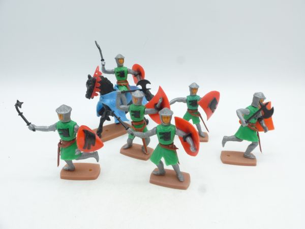 Plasty Wolf knights (1 rider, 5 foot figures) - nice set