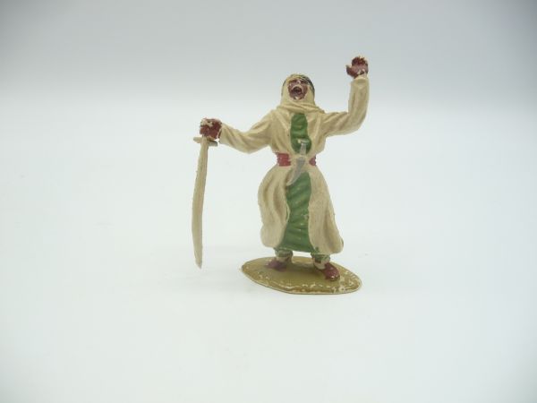 Timpo Toys Arab with sabre at side, hit by a bullet, white/light-green