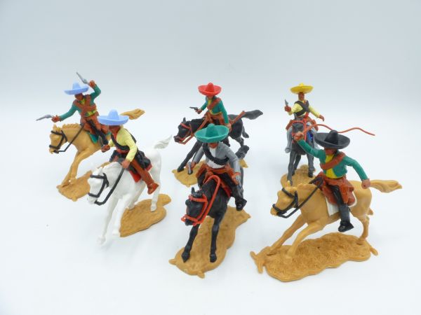 Timpo Toys Set of Mexicans riding (6 figures)