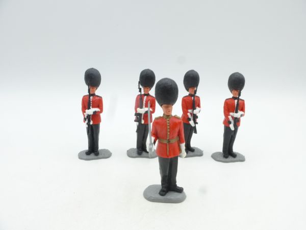 Timpo Toys Guardsmen (1 officer, 4 soldiers), presenting rifle