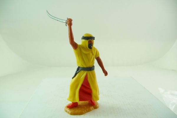 Timpo Toys Arab standing with scimitar, yellow, inside dress red