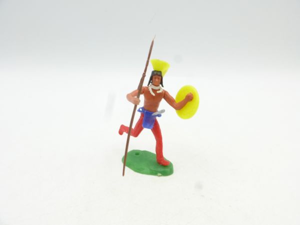 Elastolin 5,4 cm Irokese laufend mit Speer + Schild