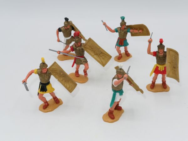 Timpo Toys 6 Romans on foot with replica shields (ok) - complete set