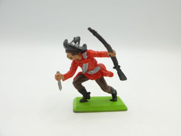 Britains Deetail Mexican going forward with knife + rifle, red/black