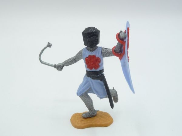 Timpo Toys Medieval knights running with flail, light-blue/red