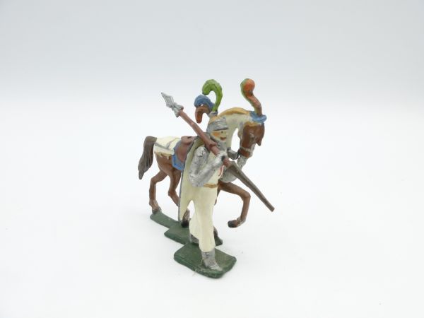 Crusader, leading horse, sword shouldered (height approx. 6 cm)