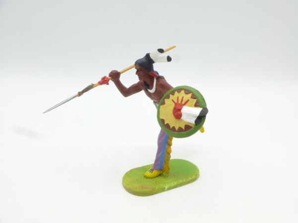 Preiser 7 cm Indian running with spear, No. 6827 - brand new in box