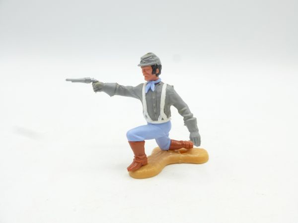 Timpo Toys Confederate Army 3rd version, soldier kneeling with pistol