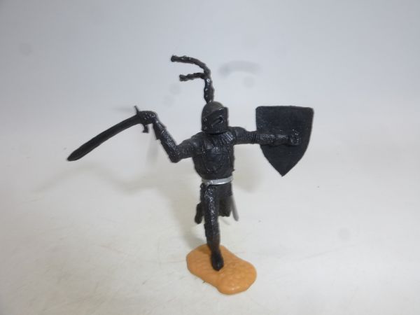 Timpo Toys Schwarzer Ritter stehend mit Schwert