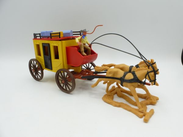 Timpo Toys Stagecoach 2nd version, dark brown wheels
