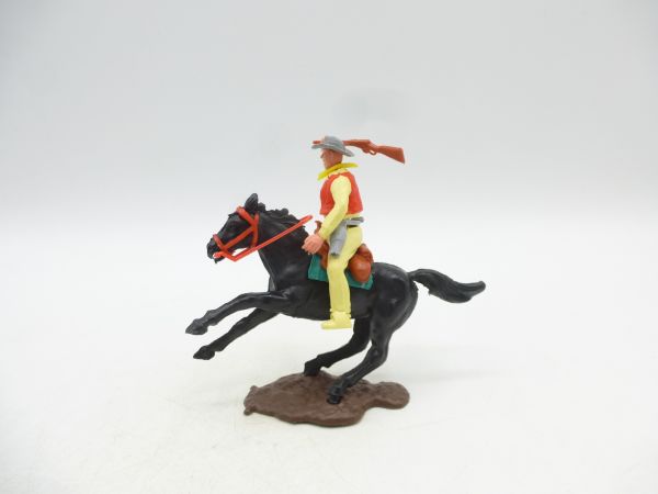 Timpo Toys Cowboy 2nd version riding, striking with rifle + pistol