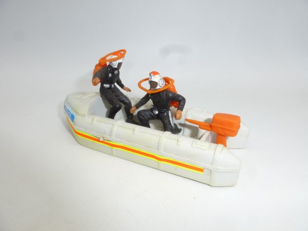 Britains Deetail Police boat with 2 divers - rare, slightly used