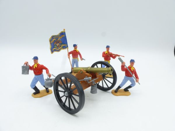 Timpo Toys Kanone mit 4-Mann-Besatzung - tolles Set, s. Fotos