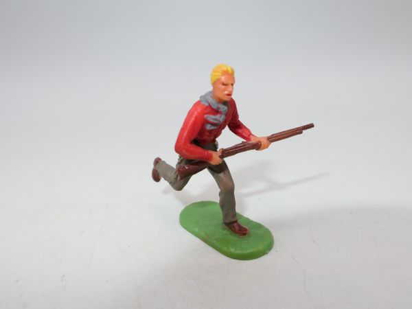 Elastolin 4 cm Cowboy mit Gewehr rennend (rotes Hemd), Nr. 6976
