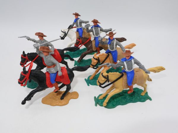 Timpo Toys Satz Südstaatler 1. Version zu Pferd (6 Figuren)