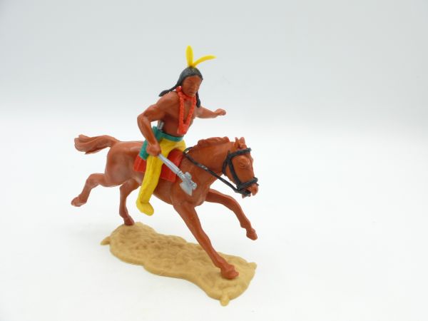 Timpo Toys Indian 3rd Version riding, tomahawk at side