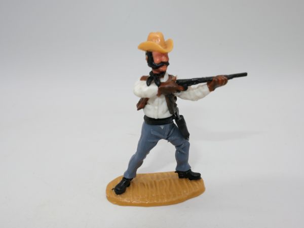 Timpo Toys Cowboy 4. Version stehend, Gewehr schießend - tolles Unterteil