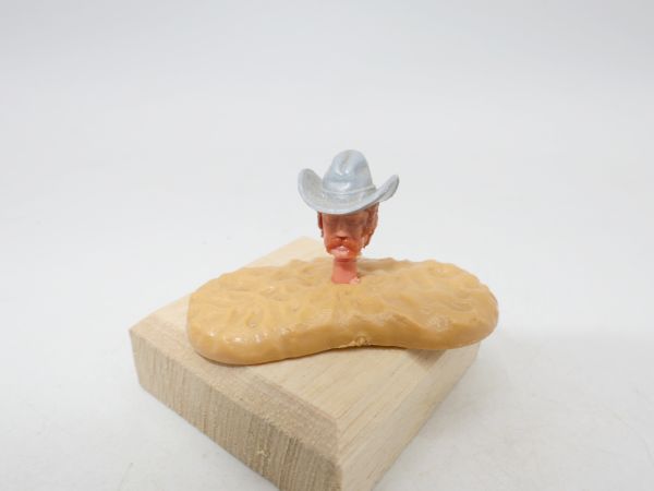 Timpo Toys Cowboykopf 3./4. Version, silbergrauer Stetson, rote Haare