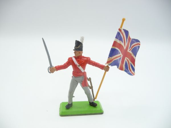 Britains Deetail Englishman standing with flag + sabre