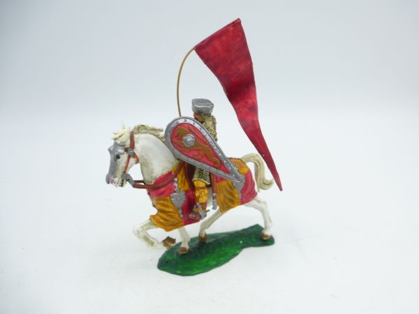 Knight on horseback with shield + flag - fantastic 4 cm modification