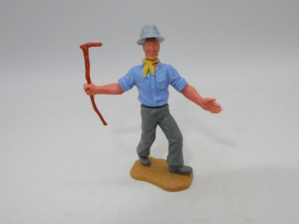 Timpo Toys Farmer with stick, grey hat