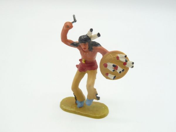 Elastolin 4 cm Indianer tanzend mit Tomahawk, Nr. 6816 - sehr guter Zustand