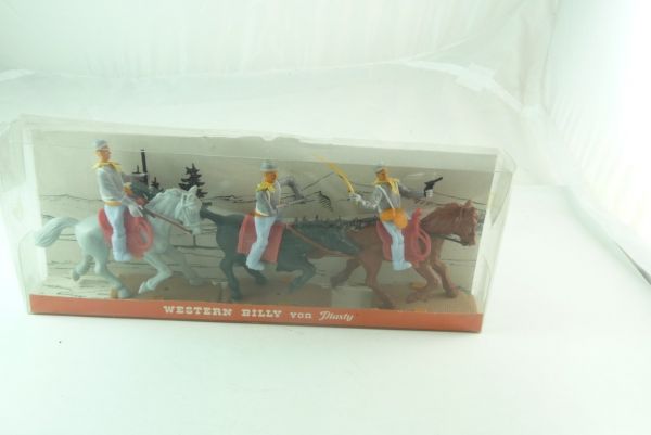 Plasty 3 mounted Confederate Army soldiers - orig. packing