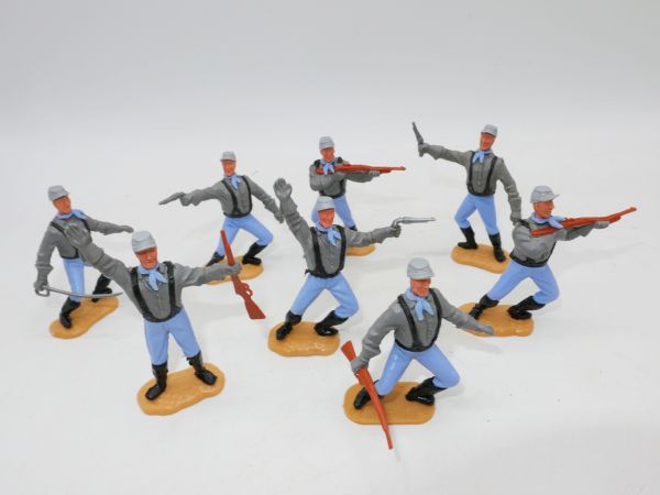 Timpo Toys Gruppe Südstaatler (schwarze Hosenträger), 8 Figuren