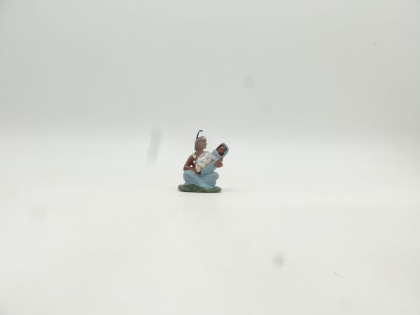 Britains Swoppets Indian woman sitting with child, light blue (made in HK)