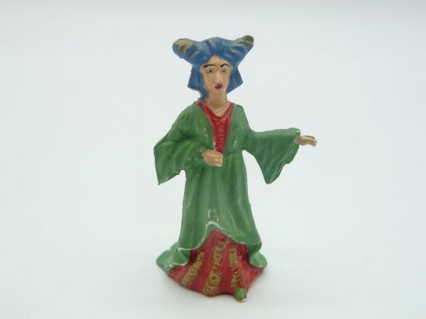 Merten 4 cm Court lady with green/red dress and blue headdress