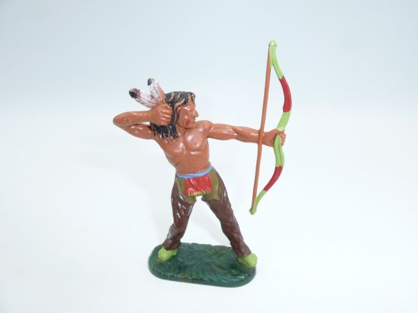 Elastolin 7 cm Indianer stehend mit Bogen, J-Figur, Nr. 6880 - unbespielte Figur
