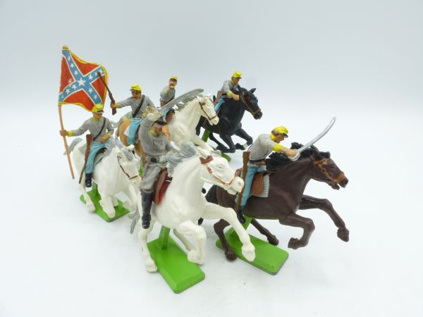 Britains Deetail 6 Confederates riding - nice set
