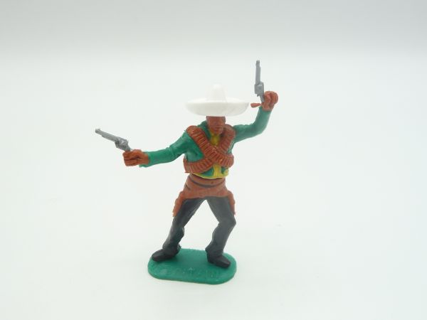 Timpo Toys Mexikaner stehend grün/gelb, 2 Pistolen wild schießend