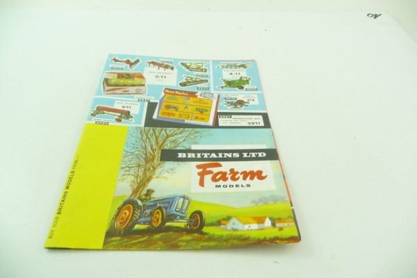 Britains 4-seitiges Werbeblatt Farm Models, bunt, mit Landgeräten