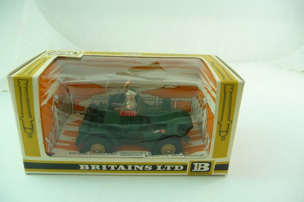 Britains Scout Car, No. 9781 - orig. packaging, unused, small crack in blister, see photos