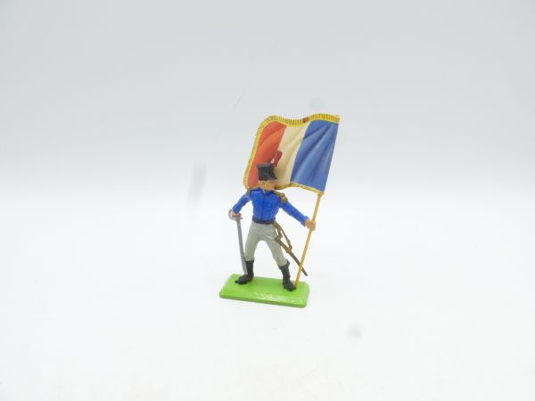 Britains Deetail Waterloo, Frenchman standing with flag + sabre - brand new
