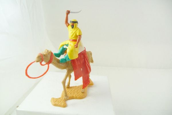 Timpo Toys Arab on camel, yellow with green lower robe