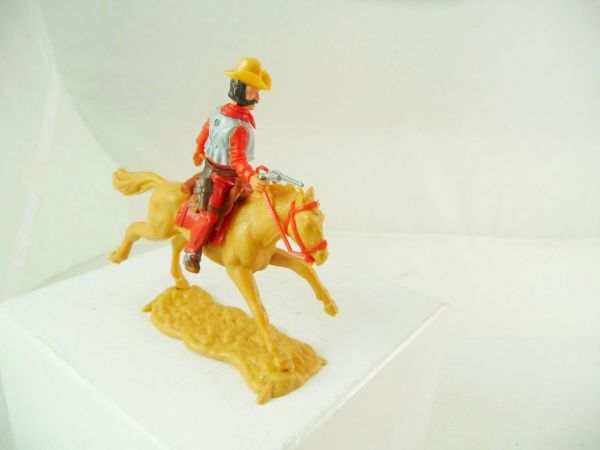 Timpo Toys Cowboy 4th version riding - rare dark-red lower part