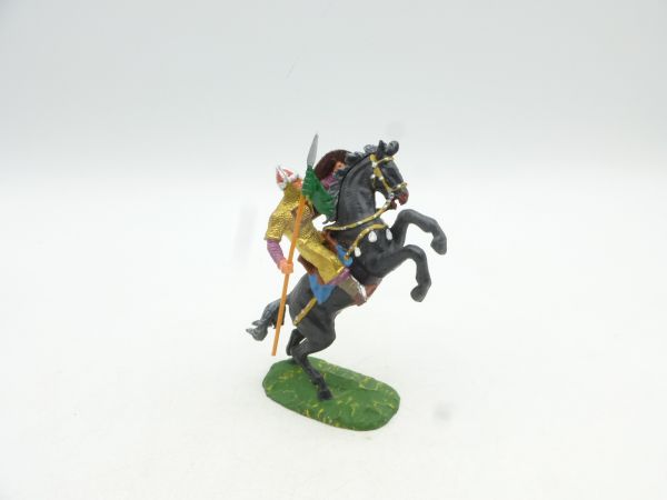 Elastolin 4 cm Norman with spear on horseback, No. 8886