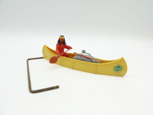 Timpo Toys Apache canoe with Apache + cargo (light yellow/green) - modification