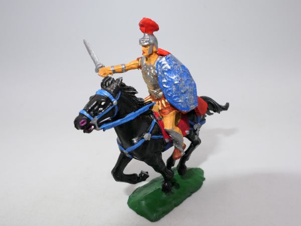 Roman legionary on horseback, attacking with short sword