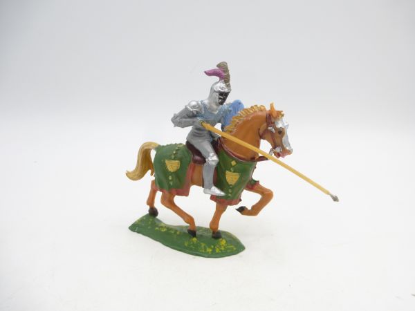Elastolin 4 cm Knight on horseback, lance down, No. 8966